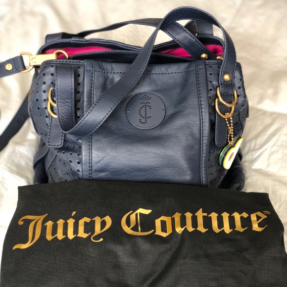 navy blue leather purse